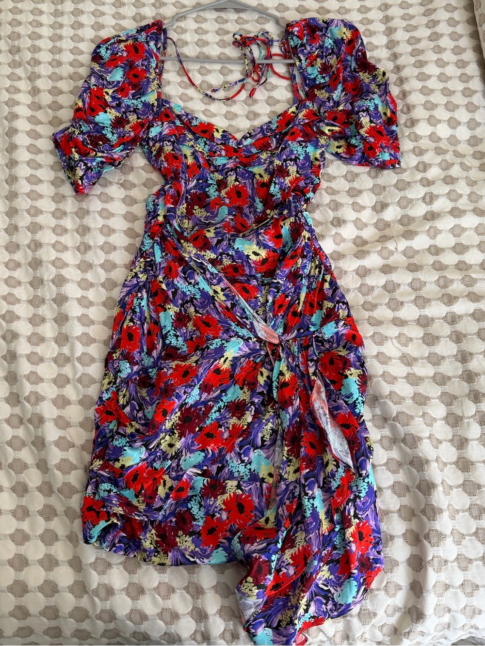 For love and lemons floral Dress in Red & Purple